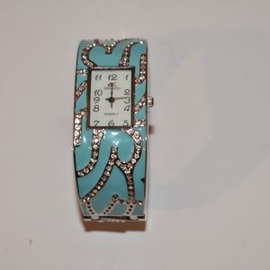 Blue and Turquoise Bracelet with Clock